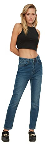 Trendyol dam Jeans Navy Lacivert High Waist Slim Fit jeans