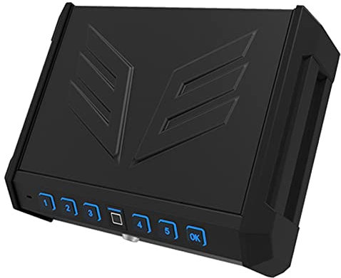 Caja Fuerte De Pistolas, Caja Fuerte De Seguridad 4 Kg Caja Fuerte Para Armas Con Teclado De Huella Digital Y Código De Acceso Para Automóvil Municiones Pasaportes Efectivo Joya,F