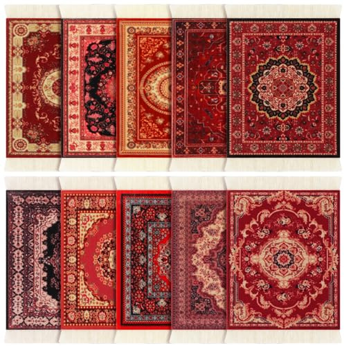 Preboun 10 st bordstabletter, bordsunderlägg, orientalisk design, bord, dryckeshållare, tygmatta, dryckemattor, tyg, eleganta mattor, vintage underlägg för hemmakontor, soffbord, skrivbord, bar, kök,