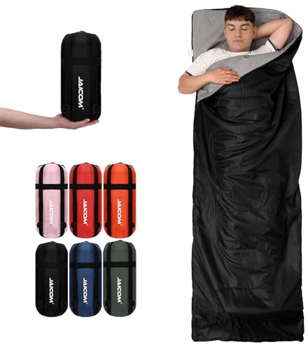JAICOM Saco de Dormir Ultraligero - Saco Dormir para Niños Adultos en 3 Estaciones, con Bolsa Comprimida, Fácil de Llevar, Adecuado para Camping, Senderismo, Interior y Exterior