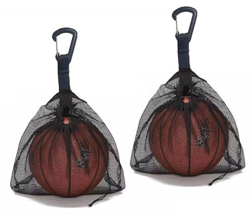 RNXSIB Ballnetz 1 Ball, 2 Stück Ballsack, Ballnetz, Basketball Tasche,Balltasche,Faltbares Basketballnetz Mit Kordelzug Zum Tragen Von Basketball