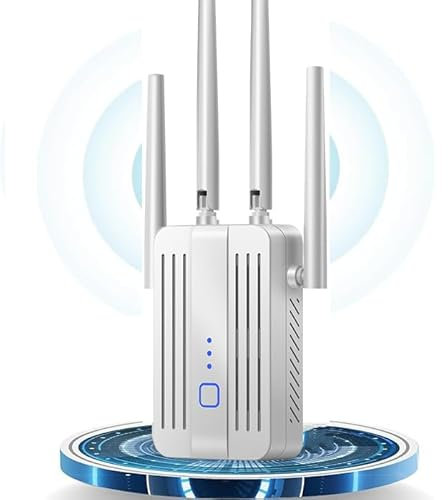 GUHUASHI WLAN Verstärker 1200Mbit/s WLAN Repeater,Dualband 5GHz & 2.4GHz WiFi Repeater mit WPS | 1200 Mbit/s | Mit LAN/WAN Port| Einfache Einrichtung | Kompatibel Allen Geräten