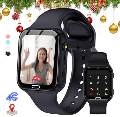 4G Montre Connectée Enfant, 1.83''HD écran Montre Intelligente Enfants avec GPS, WIF, SOS, Appel Vidéo, 7 Jeux, Podomètre, Caméra, Réveil, Cadeau de Smartwatch Téléphone Enfant pour Filles et Garçons