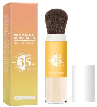 Crema solare in polvere, impermeabile, con pennello, minerale idratante per sport all'aria aperta, viaggi e uso quotidiano