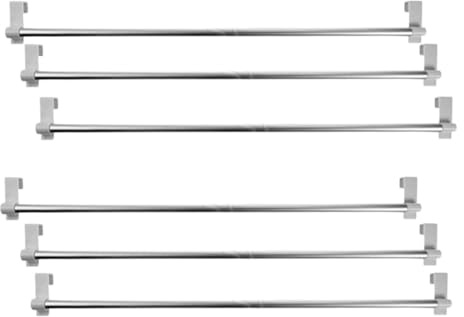 Lot de 6 Tringles à Rideau Extensibles pour Fenêtres et Portes Prête à Poser avec Crochets de Fixation Ajustable de 60 à 105 cm