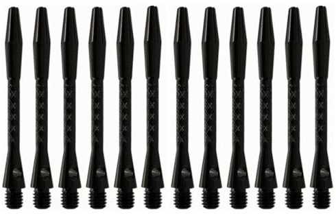 CRDARAAV 12 pezzi 50 mm asta per freccette in lega di alluminio per lancio barra lunga supporto esercizio pratica palestra attrezzature incise, accessorio nero