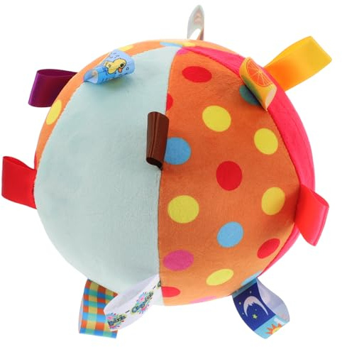 YARNOW Balle en Peluche pour Bébé avec Petit Grelot Doux Petite Balle Éducative Colorée en Tissu Éponge Sensoriel à Saisir pour Développement Moteur et Éveil Visuel Activité