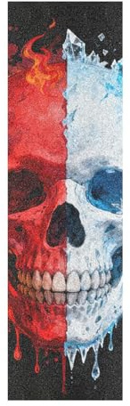 BCFHRGT Nastro antiscivolo per skateboard con scheletro rosso gotico stile gotico per scooter professionisti, 83 x 22,9 cm