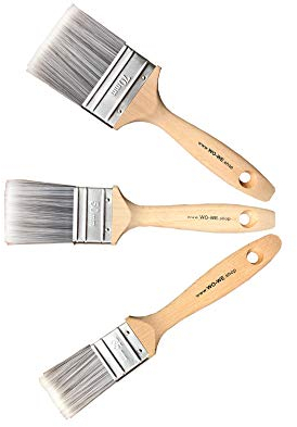 Lackierpinsel Pinsel Set mit Hölzernem Griff Flachpinsel Malerpinsel 35 mm + 50 mm + 70 mm