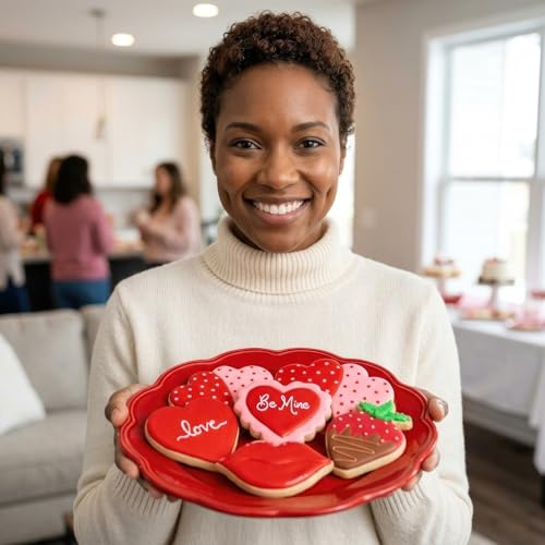 Ann Clark Valentines Day Cookie Cutters 5-Pc Set Made in USA Hearts, Strawberry, Lips