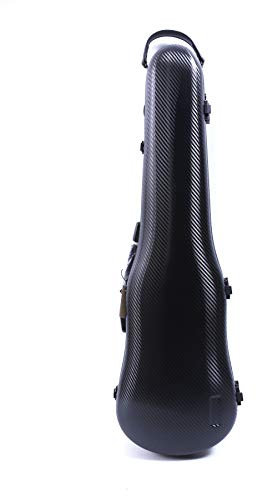 4/4-Geigenkasten in voller Größe, Kohlefaser-Geigenkasten, leicht, starke Unterstützung, 150 kg Druck (schwarz)