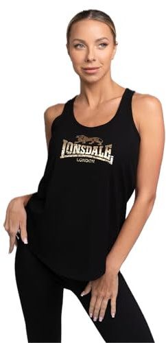 Lonsdale Damen LISMOYNY Singlet, Black/Gold, Small