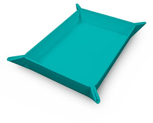 Ultra PRO - Vivid Magnetic Folding Dice Tray, Portable Compact Tabletop RPG Gaming Tool Accessory Durable Leatherette Foldable Dice Holder Mat - Teal
