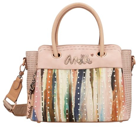 Anekke - Bolso Mujer - Bolso Bowling de Polipiel para Mujer con Correa Ajustable, 2 Asas de Mano y Cierres de Cremallera- Accesorios y Complementos Mujer - Medidas 27x21x12 cm
