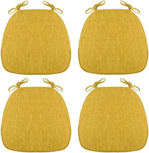 VEAI Cuscini per Sedie da Cucina con Cinghie Set 2/4/6 Cuscini di Seduta, Confortevole Cuscini Sedie Cucina Trapezio 43 * 41 * 35cm Cucina Lavabili Antiscivolo(Color:A6,Size:4pcs)