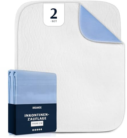 Dreamzie Protector Colchon Impermeable e Absorbente - 75 x 90 cm- Funda Colchon Lavable para Incontinencia - Lote de 2