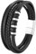 Hernin Leder Armreif Herren Armband Leder Schwarz Geflochten Leder Breites Wickelarmband Lederarmband Herren mit Magnet Verschluss Männer Personalisiertes Armband (Silber Verschlusses)