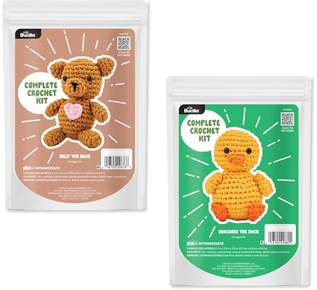 Bucilla 2 Piece Complete Crochet Kit, Forest Duo, 5
