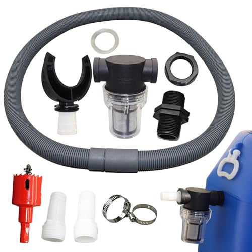 Kit de conector de barril de lluvia, tubo descendente de recogida de agua de lluvia con filtro, desviador con filtro para atrapar agua de lluvia, de recogida de agua para tareas al aire libre