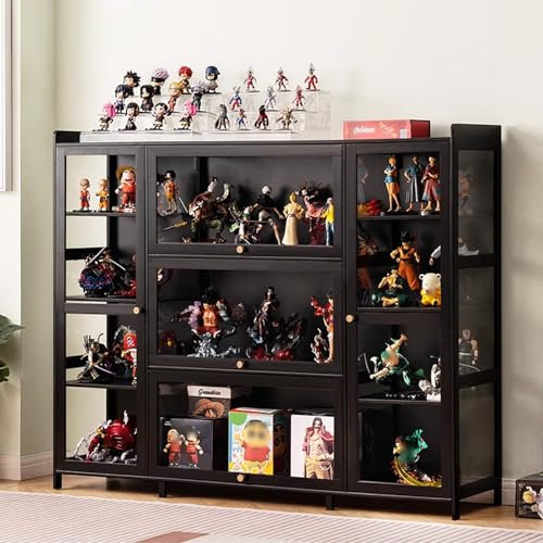 LTFCFZQ Toys Display Shelf，Display Cabinet Curio Cabinet with Acrylic Doors Flip Glass Display Cabinet for Collectibles Shot Glass Display Case (Size : 135x33x111cm/53x13x4 7in)