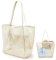 LQTSLFM Beach Tote Bags for Women,Faltbare Mesh Strandtasche XXL Familie, Netztasche Large Foldable Mesh Swimming Pool Travel Bags Sandproof Shopper für Frauen (Weiß)