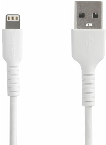 StarTech.com 2m USB-A auf Lightning-Kabel - Hochbelastbare, robuste Aramidfaser - USB Typ-A auf Lightningkabel - Lade-/Synchronisationskabel - Apple MFi-zertifiziert iPad/iPhone 12 - Weiß (RUSBLTMM2M)