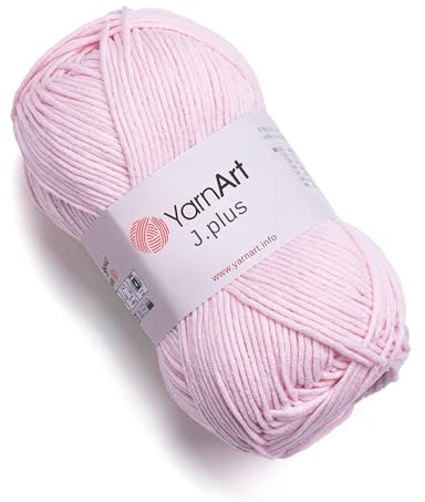 YarnArt J. Plus - Hilo de mezcla de algodón suave, 100 g, 160 m, 55% algodón, 45% acrílico, peso peinado #4, ideal para amigurumis, proyectos de bebé, tejer y ganchillo, duradero y suave (18)