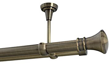 Sento 25/19mm Gardinenstange Vorhangstange 2-läufig Deckenmontage Messing Antik 240 cm Pryma