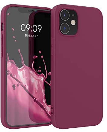 kwmobile Housse Compatible avec Apple iPhone 12 / iPhone 12 Pro Coque - Housse de téléphone Protection Souple en Silicone - Bordeaux Violet