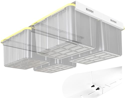 HANDT Étagère de rangement pour garage, système d'étagères de stockage, système d'étagères en métal robuste pour suspendre des conteneurs de 27 gallons, prend en charge la plupart des autres