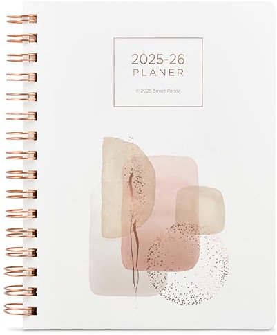 A5 Planer 2025 2026 von Smart Panda – Terminplaner Roségold, Wochenplaner A5 – Kalender Planer – Juni 2025 bis Juli 2026 – auf Deutsch