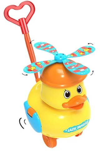 Giocattoli da spingere per bambini, girello per bambini,Giocattoli da spingere per piccole paperelle gialle per bambini - Giocattolo per bambini che impara a camminare, giocattolo da spingere per l'ap