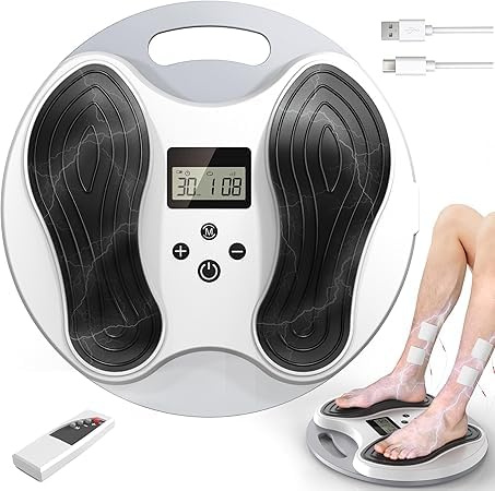 Medic Durchblutungsstimulator für Füße & Beine, EMS Fußmassagegerät, lindert Neuropathie, Knie- & Beinschmerzen, fördert die Fußdurchblutung – Elektrischer TENS Stimulator mit 4
