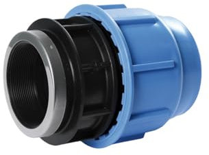 SAB BlueSeal - Accesorios de compresión 16 hembra 32 x 1 1/4, conector hidráulico de polipropileno, PN16, para empalme de tubos de polietileno para instalaciones de riego