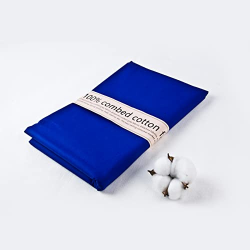 Tissus Coton, Tissus au metre Coton, Tissu popeline 100% coton pour Broderie, Couture, Doublures, Vestes, Pantalons, Jupes, Coussins (Bleu Roi, Pré-découpe de 2 yards)