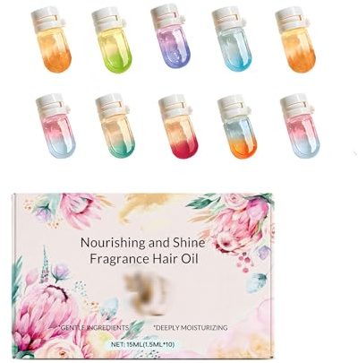 Huile ParfuméE 2 En 1, Mini Flacons D'Huile ParfuméE Pour Cheveux, éLixir Capillaire à L'Avocat, Pour Cheveux Secs Et BoucléS. (10pcs)