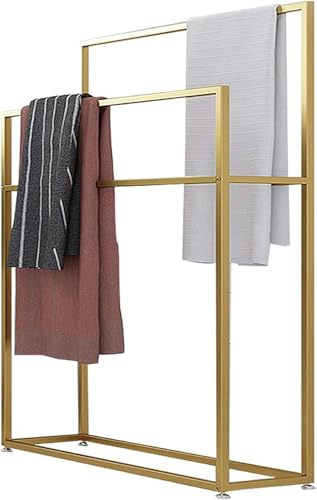 Estante de metal independiente para toallas de baño, ducha y cocina, soporte para toallas de mano, solución de almacenamiento que ahorra espacio (D: 75 x 20 x 110 cm)