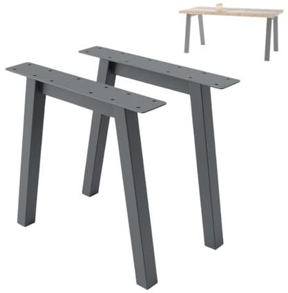 NWELD Gambe da Tavolo Struttura in Metallo Antracite 72x72x11cm DIY - Gambe Loft Industriali per Tavolino, Tavolo da Pranzo, Scrivania, Tavolini da Caffè