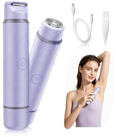 Unimiko 2-in-1 Bikini Trimmer for Women – Electric Shaver for Women, Womens Electric Razor & Trimmer for Sensitive Skin, Adjustable Comb Design for Different Length Hair, 100% Waterproof, Portable