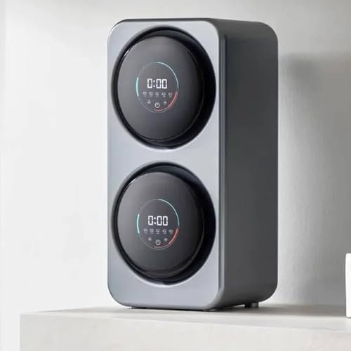 JINGEDD Mini-Waschmaschine und Trockner 2 in 1, 2 x 3,5 l, mit LCD-Touchpanel/intelligenter Selbstreinigung, unabhängigem Waschprogramm, schonendem und langsamem Waschen Wall-Mounted-Silver