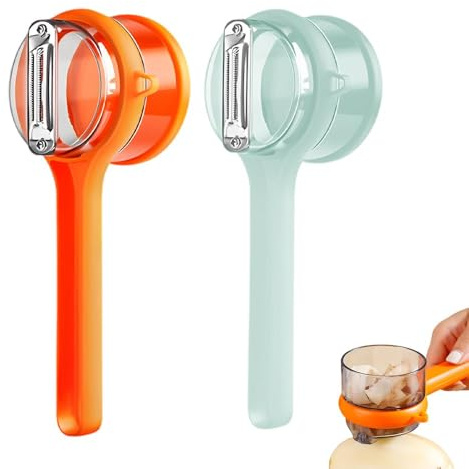 2 pezzi Pelapatate professionale con contenitore, pelaverdure con raccoglitore in acciaio inox, pela patate e verdure per cucina, sbuccia patate multifunzione e pela carote, pela verdure da cucina