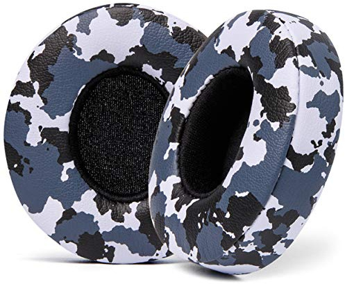 WC Extra Thick Replacement Earpads for Beats Solo 2 & 3 by Wicked Cushions - Ear Pads for Beats Solo 2 & 3 Wireless ON-Ear Headphones - Soft Leather, Luxury Memory Foam, Strong Adhesive | Snow Camo