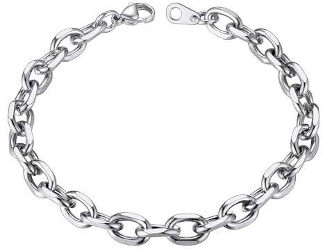 ChainsHouse Herren Ankerkette Armband Edelstahl Gliederarmband 7mm/21cm