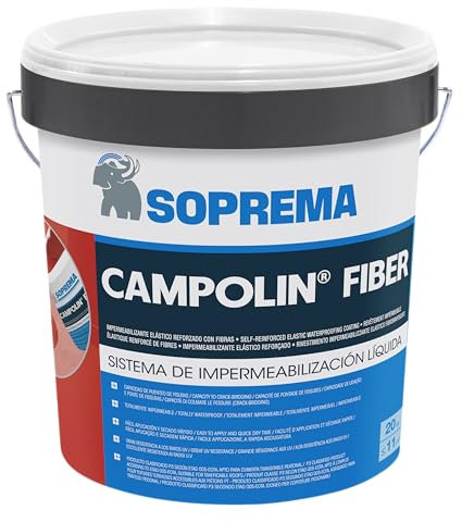SOPREMA CAMPOLIN FIBER 20 KG BLANCO Impermeabilizante de Caucho acrílico Armado con Fibras