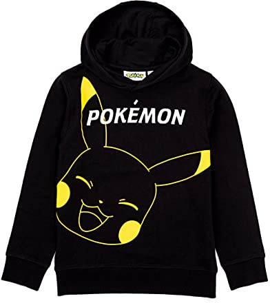 Pokémon Hoodie Boys Enfants Game Cadeaux Pikachu Black Jumper Pullover 9-10 Ans