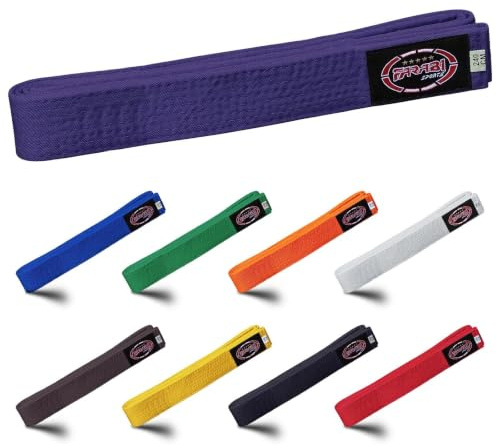 Farabi Sports Karate Gürtel Mehrere Farben Karate Gürtel Judo Karate BJJ Kampfsport Taekwondo Gürtel (240-cm, Purple)