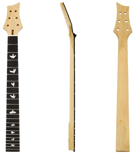 Ogdni Electric Guitar Neck 22 Fret 25.5 inch Maple Fingerboard with Black Bird Inlay DIY Guitar, (USHAO01)