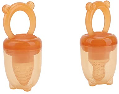 Alivio de los Dientes Chupete Silicona Suave Alimentador de Frutas Frescas 2 Redondo Fácil Agarre