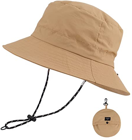 MK MATT KEELY Chapeau Soleil Homme Femme Outdoor Anti UV Bucket Hat de Voyage Safari Casquette avec Sangle de Protection du Cou