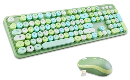 MOFII - Sweet Pack Clavier Souris Gaming sans Fil Layout Français (AZERTY) WiFi 2.4GHz - PC Windows -Vert